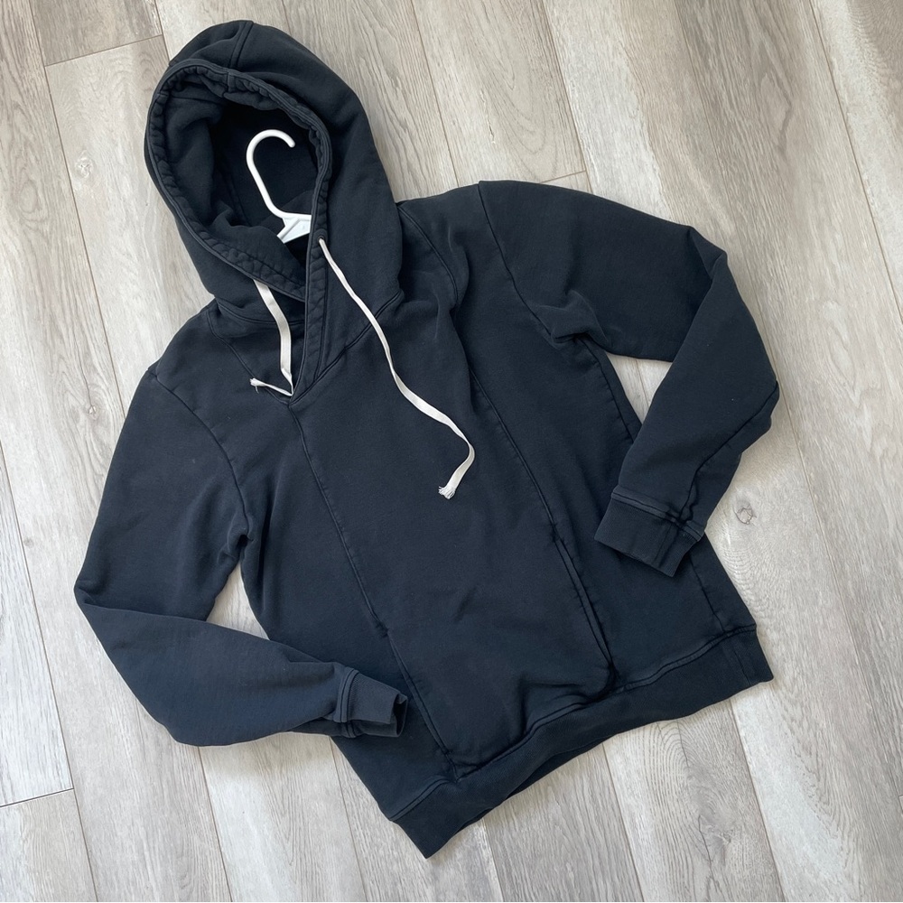 Robert Geller Hoodie Sweatshirt cotton crossover terry mens Blue medium heavy